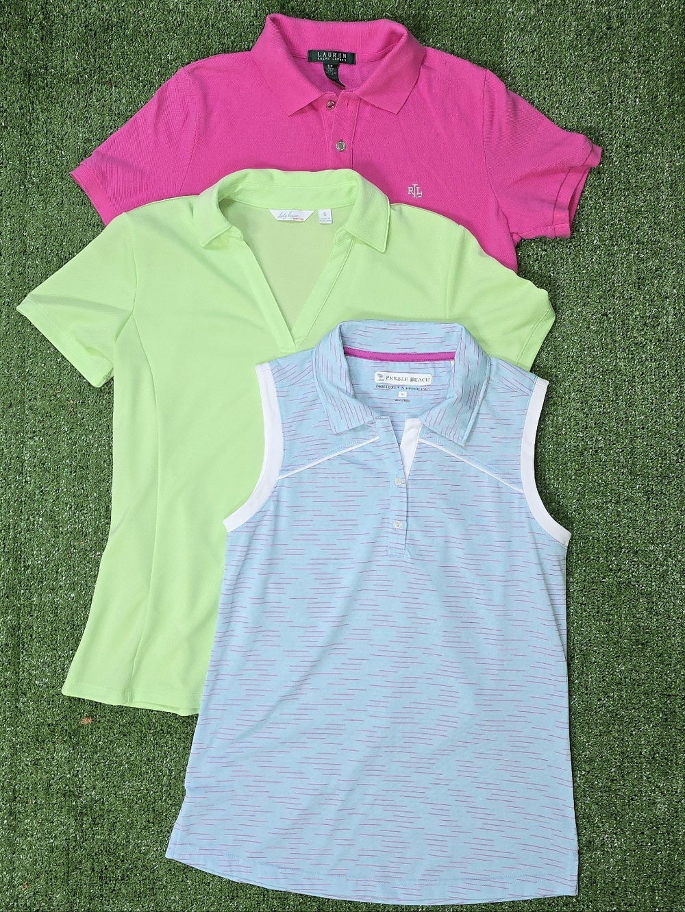 Ralph Lauren,Lady Hogan, Pebble Beach, Bundle Of 3 Womens Size Small Golf Tops